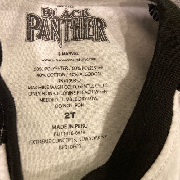 2T Black Panther Marvel T-Shirt - Picture 2 of 3